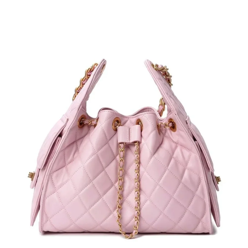Tiffany & Fred Paris Quilted Leather Shoulder Bag, Pink